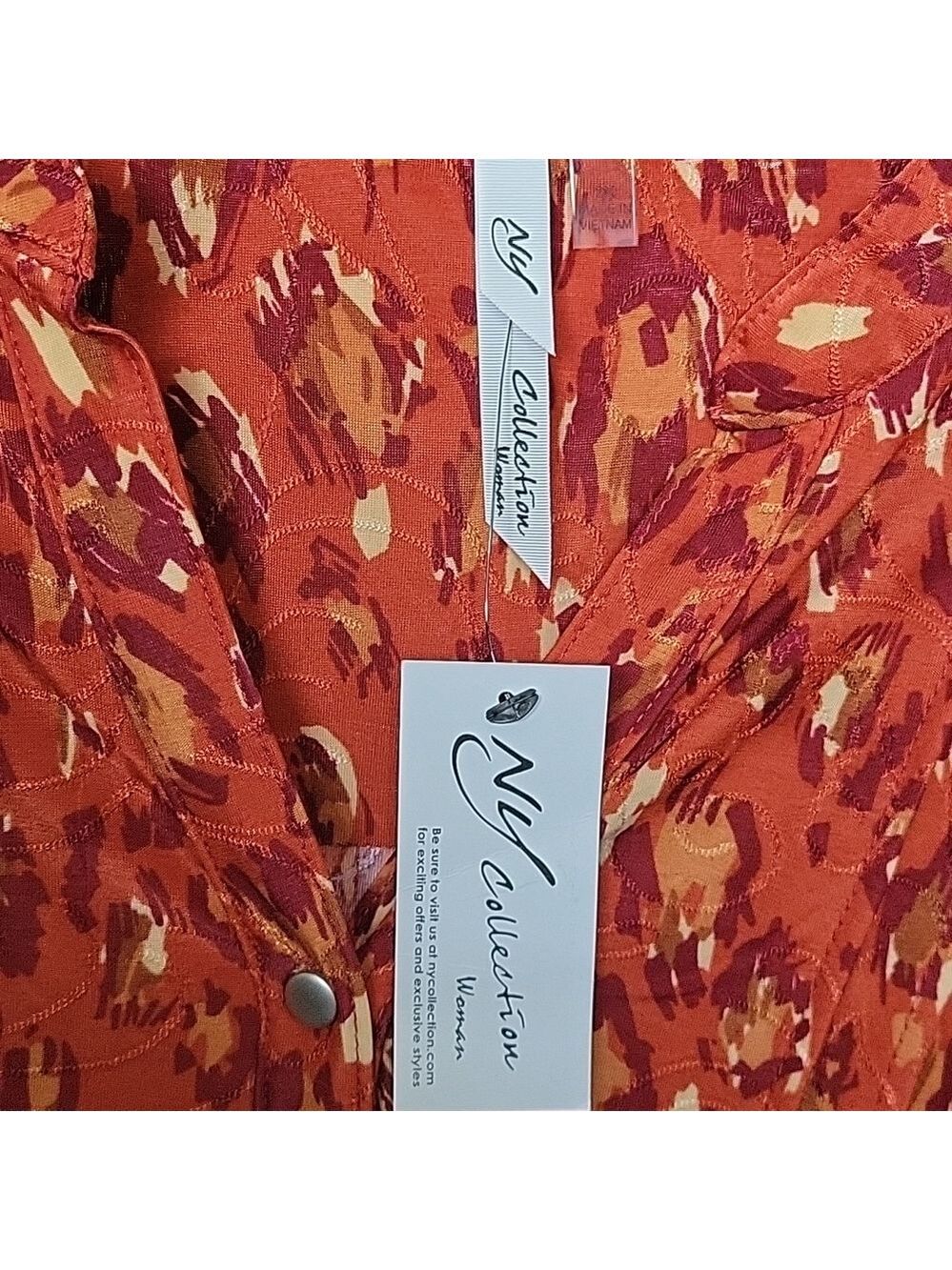 NEW NY Collection blouse 2X flowy bell sleeves animal print BOHO Chic Career NWT - Picture 11 of 12